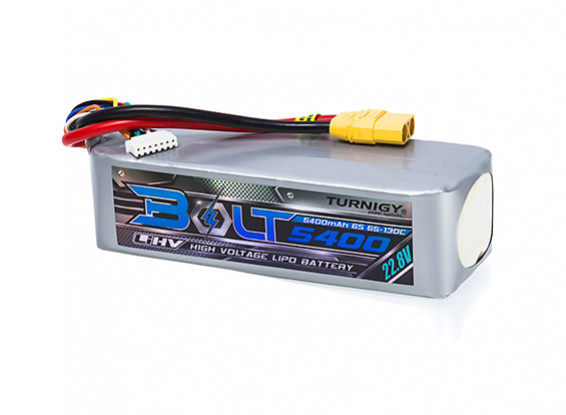Turnigy Bolt 5400mAh 6S 22.8V 65~130C High Voltage Lipoly Pack (LiHV) w/XT90
