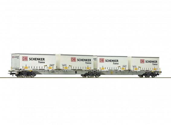 Roco/Fleischmann HO Scale Double Carrier Wagon w/ DB Semitrailers AAE