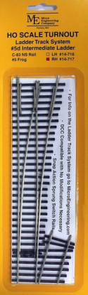 Micro Engineering HO Scale Code 83 Nickel Silver #5d Intermediate Ladder Track System R/H Turnout w/Metal Frog (14-717)