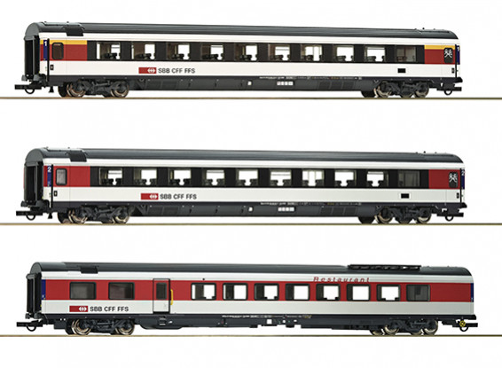 Roco/Fleischmann HO Scale 3pc 1st/2nd Class Passenger Carriage Set SBB