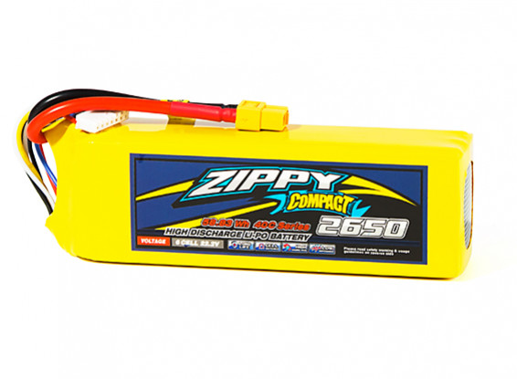 ZIPPY Compact 2650mAh 6S1P 40C Lipo Pack w/XT60