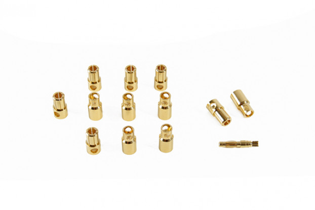 8mm Gold Plated Solder Type Battery/Motor Connectors (6 pairs)