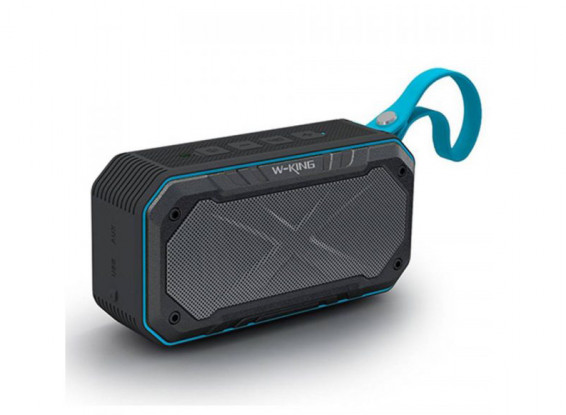 W-King S18 Waterproof Portable Intelligent Bluetooth Speaker With Calls/ FM Radio / AUX - BLUE