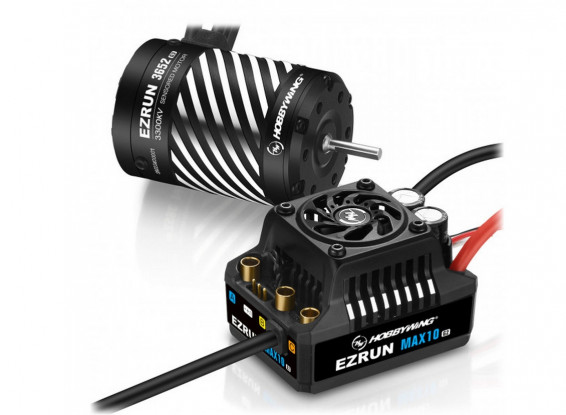 Hobbywing EZRUN COMBO-MAX10 G2-80A ESC & 3652SD-5400KV G3 Brushless Motor for 1/10 Cars