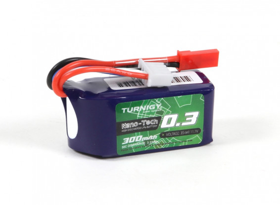 Turnigy Nano-Tech 300mAh 3S 50C LiPo Pack w/JST Connector (Battery)
