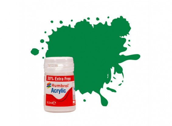 Humbrol 2 Emerald Gloss - 18ml Acrylic Paint AB0002EP w/30% extra free
