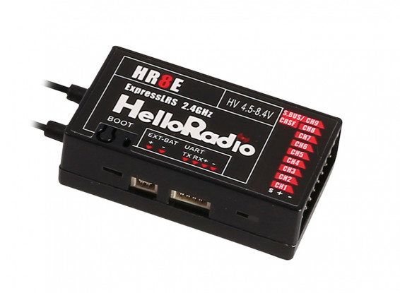 Helloradiosky HR8E ELRS 9 Channel 2.4GHz Receiver Black