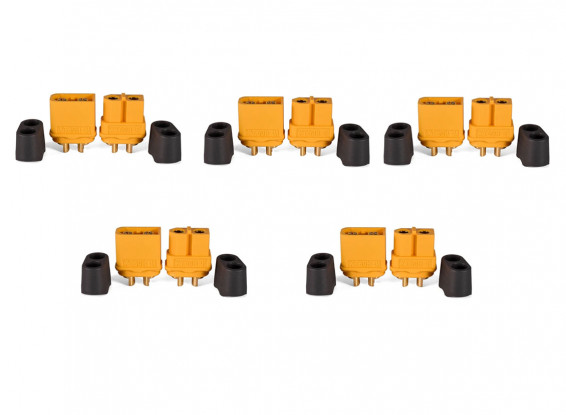 5 Pair XT60H Plug Connectors Male and Female with Sheath