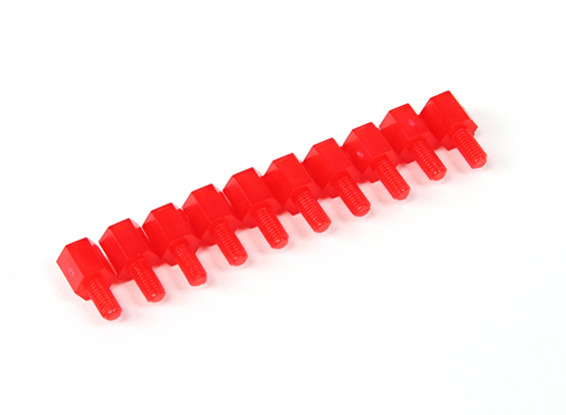 10mm M / F M3 Spacer x10 - Rot