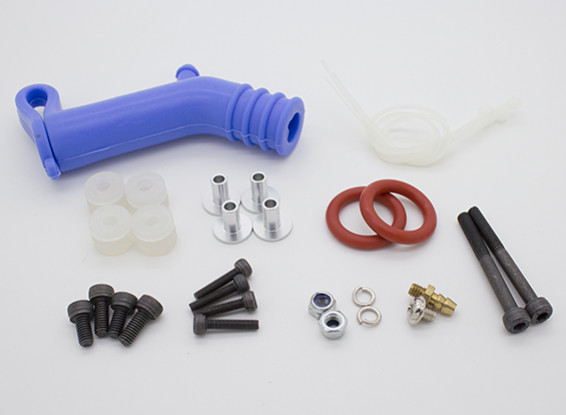 Komplette Ersatzteile für Hatori / RJX90 Muffler (OS & YS) Blaue Rohr