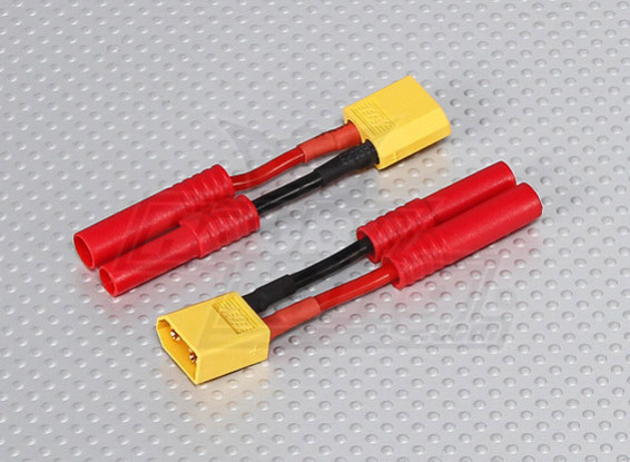 XT-60 bis 4 mm Batterie-Adapter-Kabel (2pc) hxt
