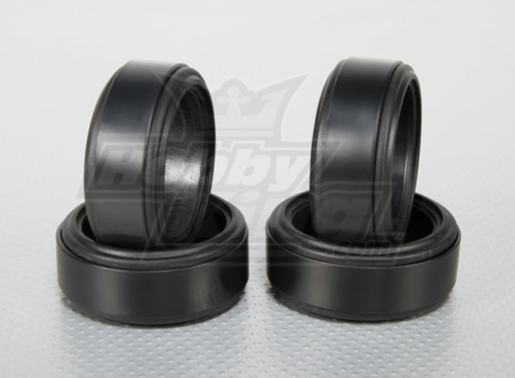 Maßstab 1:10 weiche Gummi Drift Reifen w / Abnehmbare Hartplastik-Ring RC Car 26mm (4pcs / set)