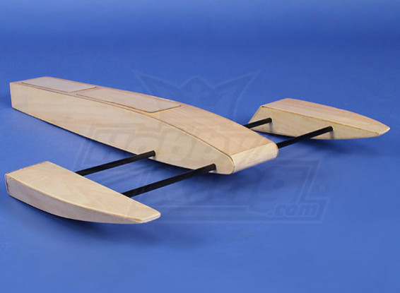 Holz Sponson Rennboot Kit (495mm) (vormontiert)
