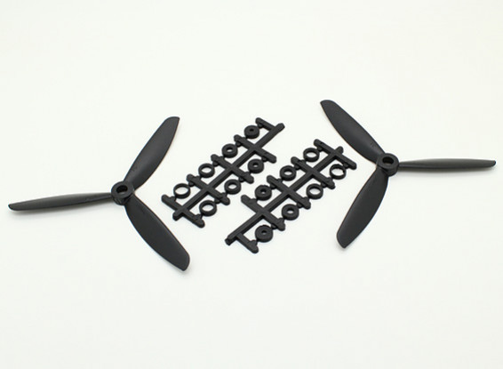 Hobbyking ™ 3-Blatt Propeller 5x4.5 Schwarz (CW / CCW) (2 Stück)