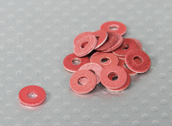Rote Faserisolierung Scheibe 8mm OD - 3mm ID 20 Stück Tasche