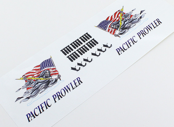 TD-025-Nasen-Kunst - "PACIFIC PROWLER" (Amerikanische Flagge) L / R Handed Aufkleber