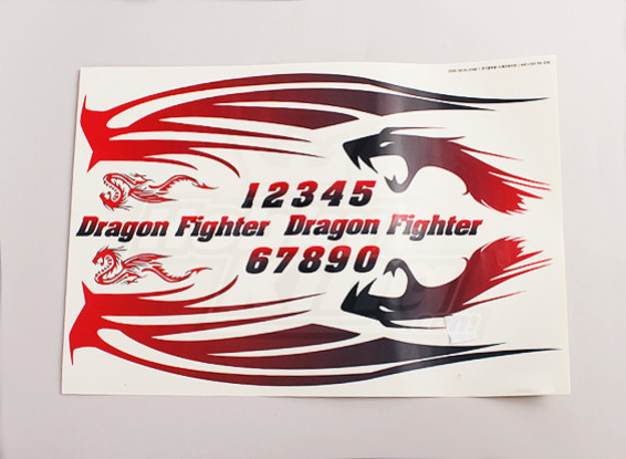 Dragon Fighter Aufkleber Blatt Große 445mmx300mm