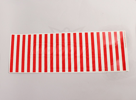 Aufkleber-Blatt-Streifen-Muster rot / klar 590mmx200mm