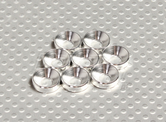 Versenkte Unterlegscheibe eloxiertes Aluminium M5 (Silber) (8pcs)