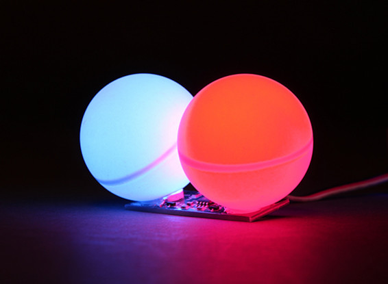 Twin LED PCB Strobe Alternating Blau und Rot 3,3 ~ 6,0 V mit Twin-Ball-Diffusor