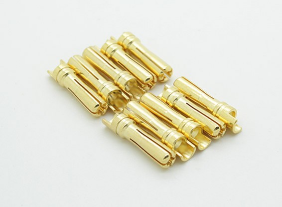 Männlich vergoldet Feder Stecker 4mm (10pcs / bag)