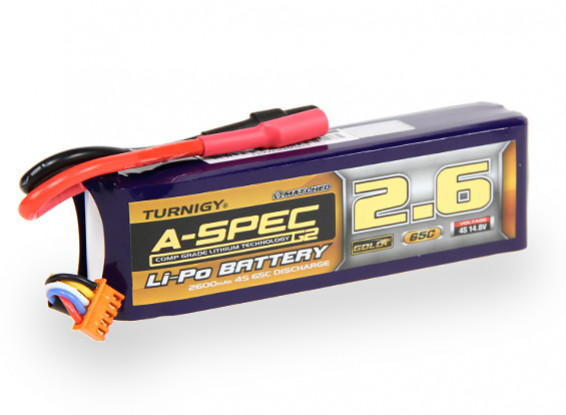 Turnigy Nano-Tech-A-SPEC G2 2600mAh 4S 65 ~ 130C Lipo-Pack