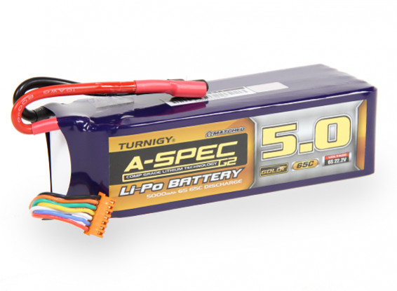 Turnigy Nano-Tech-A-SPEC G2 5000mAh 6S 65 ~ 130C Lipo-Pack