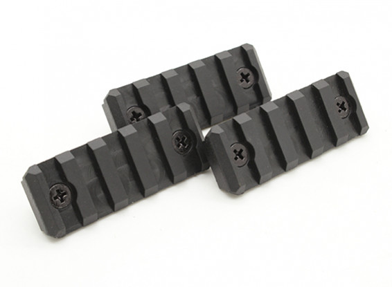 Dytac 5-Slot Schienenabschnitt für KeyMod System (schwarz, Polymer, 3pcs / bag)