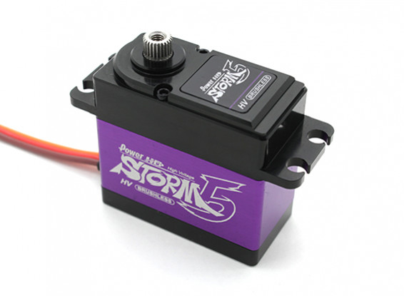 Power-HD-Storm-5 High Voltage Digital-Brushless Servo w / Titan-Legierung Gears 18kg / .066sec / 80g