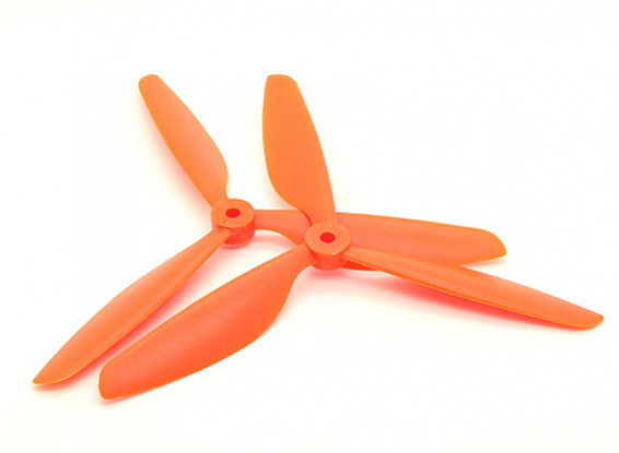 Hobbyking ™ 3-Blatt Propeller 9x4.5 Orange (CW / CCW) (2 Stück)