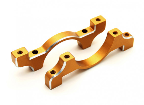 Gold eloxiert CNC-Aluminiumrohrklemme 20 mm Durchmesser