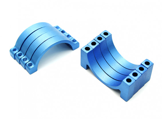 Blau eloxiert CNC Aluminium 5mm Rohrklemme 25 mm Durchmesser (Satz 4)