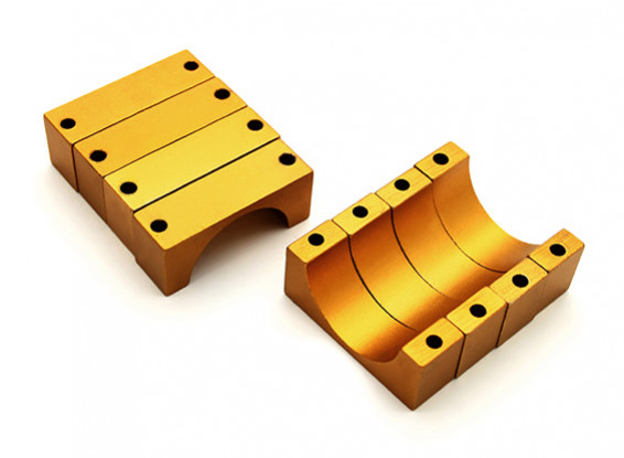 Gold eloxiert CNC 10mm Aluminium Rohrklemme 20 mm Durchmesser