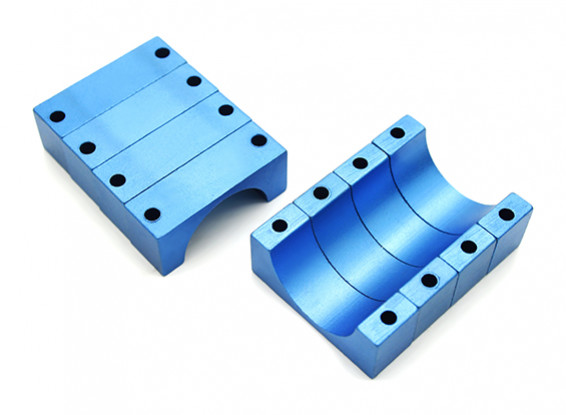Blau eloxiert CNC 10mm Aluminium Rohrklemme 20 mm Durchmesser