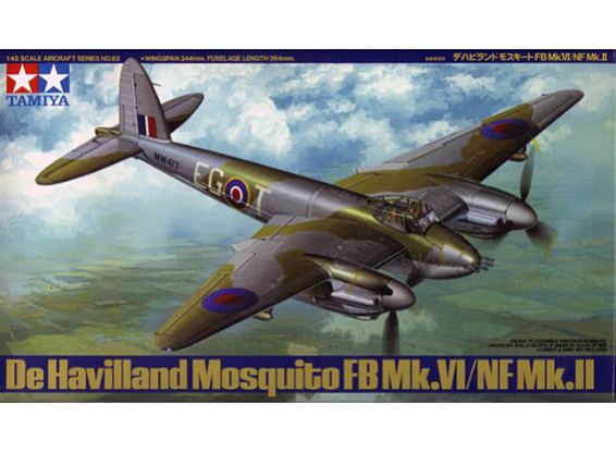 Tamiya 1:48 De Havilland Mosquito FB MK.6 / NF Mk.2 Plastic Model Kit