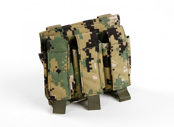 SWAT 500D Nylon Molle Handgun Triple-Mag Pouch (Aor2)