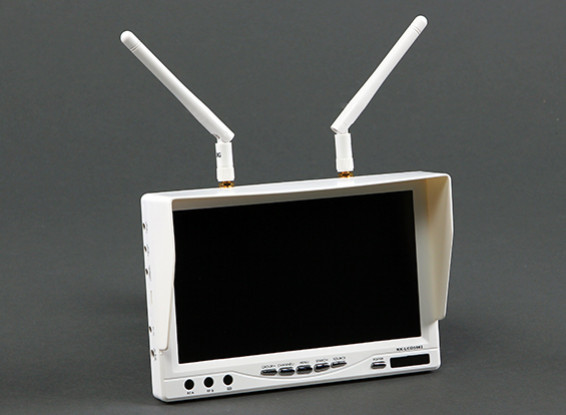 7 Zoll 800 x 480 5.8GHz 32CH Diversity FPV-Monitor mit integriertem Akku und OSD RX-LCD5802