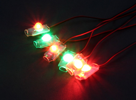 Turnigy Super Bright 4 x Rot / 2 x grüne LED-Lichtanlage mit Niederspannungs-Warnung