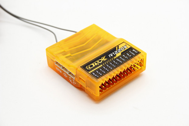 OrangeRx R1220X 12Ch 2,4 GHz DSM2 / DSMX CompFullRangeRx w / SatDivAnt, F / Safe & CPPM