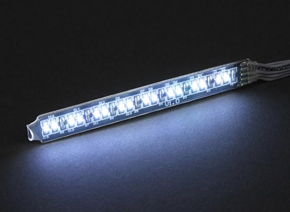 Weiße LED-Lichtleiste mit 12 blinkende Modi & Fernbedienung
