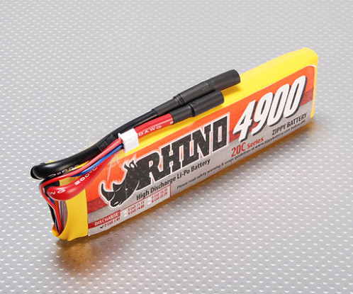 Rhino 4900mAh 2S1P 20C Lipo-Pack