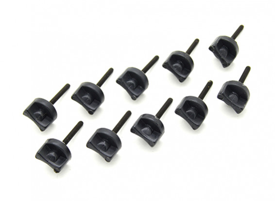 Nylon Rändelschrauben mit Stahlwellen M2 x 21mm Schwarz (10 Stück)