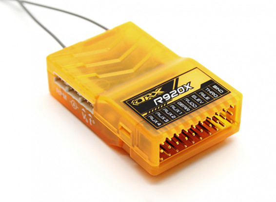 OrangeRx R920X 9Ch 2,4 GHz DSM2 / DSMX CompFullRangeRx w / SatDivAnt, F / S & S.BUS