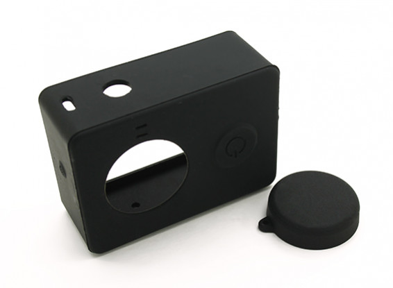 Silikon-Schutzhülle und Objektivdeckel für Xiaoyi-Action-Kamera (Schwarz)