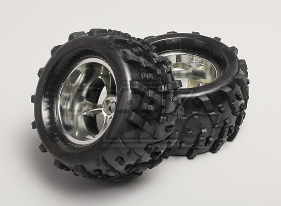 1/8 Monster Truck Wheel & Tyre 17mm Hex (2pc)