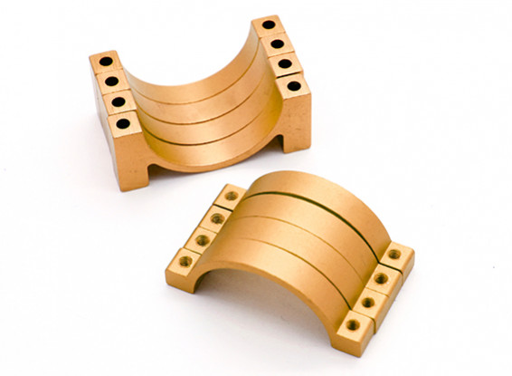 Gold eloxiert CNC-Halbrund-Legierung Rohrklemme (incl.screws) 22mm
