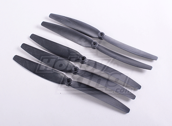 Hobbyking ™ Propeller 10x6 Black (CW) (5 Stück)