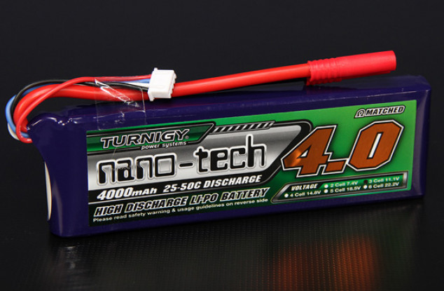 Turnigy Nano-Tech-4000mAh 3S 25 ~ 50C Lipo-Pack
