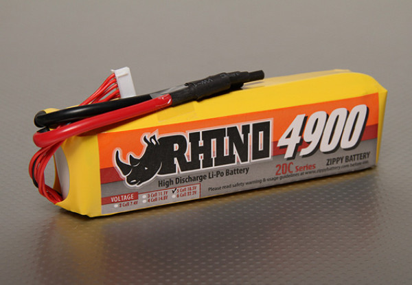 Rhino 4900mAh 5S1P 20C Lipo-Pack