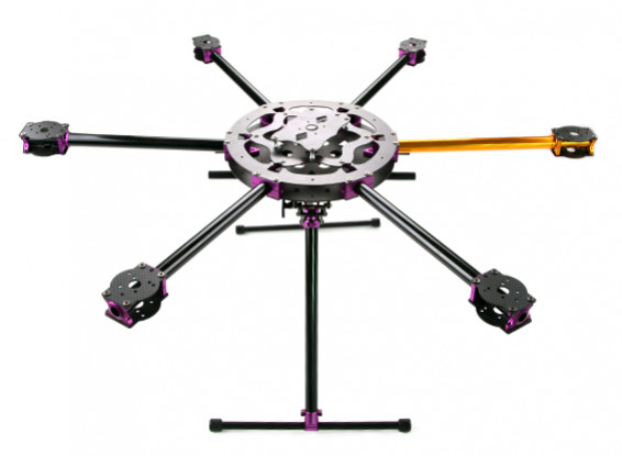 SCRATCH / DENT - Hobbyking ™ S700 Kohlenstoff und Metall Hexacopter Rahmen mit Retractab
